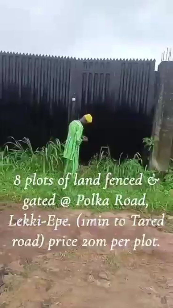 8 Plots of Land, Fenced & Gated in Polka Road, Lekki-Epe Expressway (before Atlanta School), Lagos